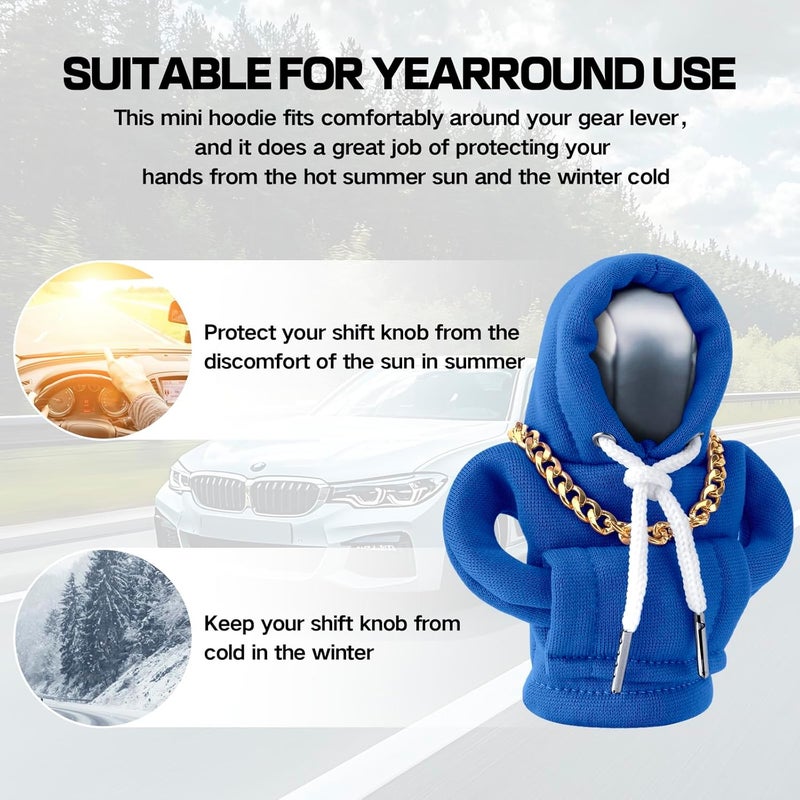 PLALEI Gear Shift Hoodie, Funny Car Gear Shift Cover, Cute Car Shift Knob Hoodie, Automotive Interior Accessories, Universal Fit Knob Cover Gift (Blue) - Image 5